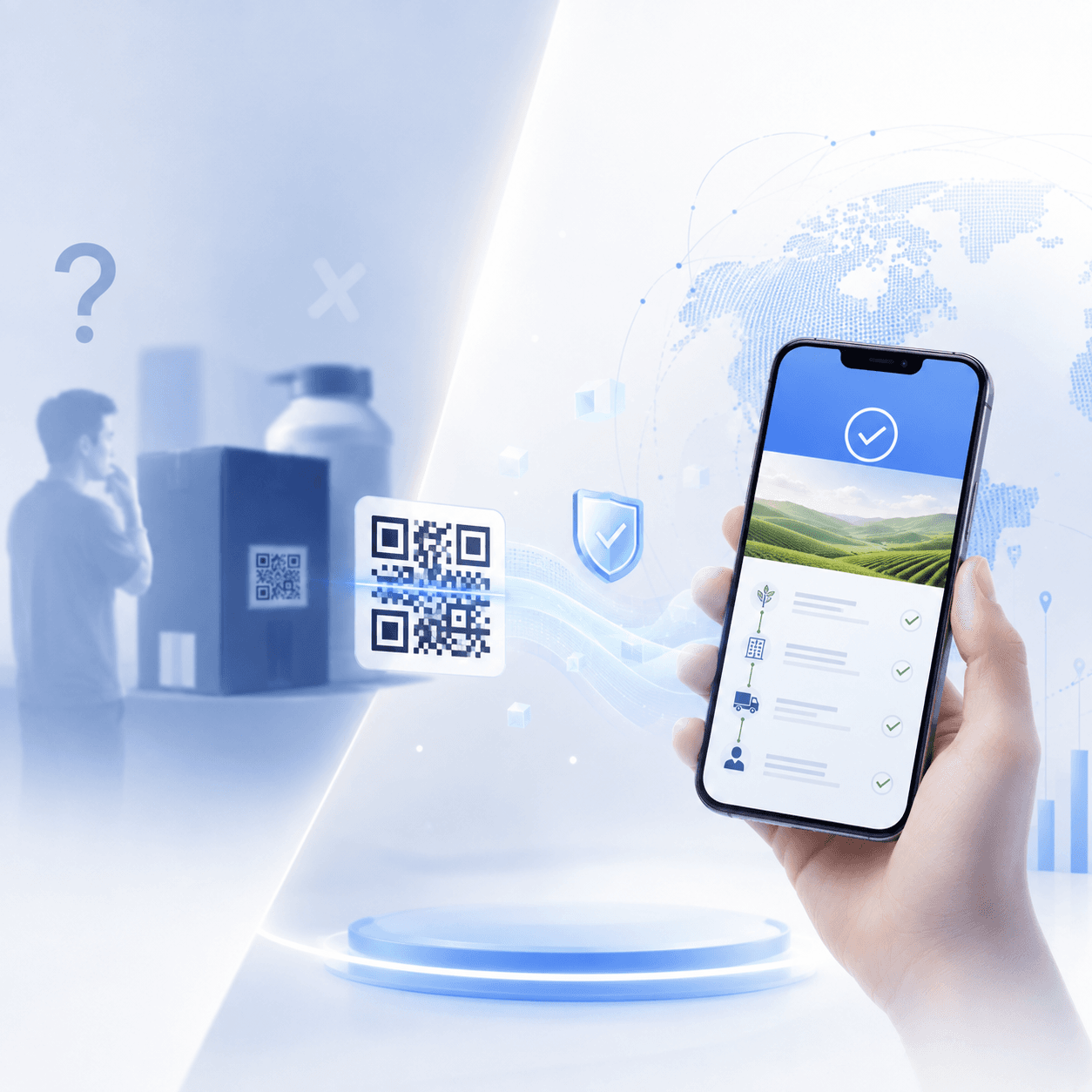 Người tiêu dùng quét QR xác thực hàng thật